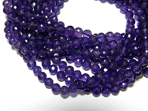 Améthyste en perles rondelles facettées 4.5mm pour création bijoux fil 14 pouces