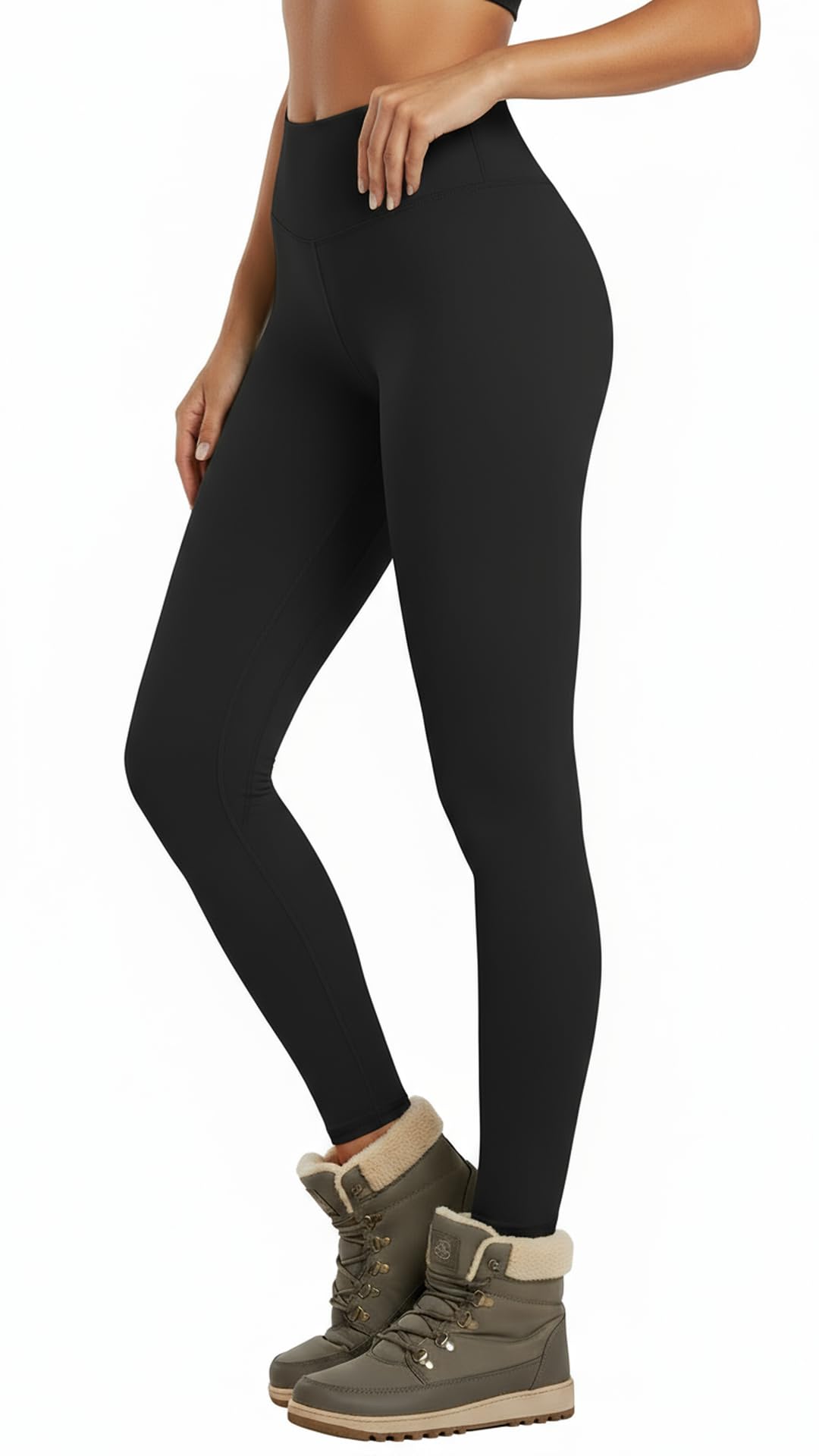 Sunzel Womens Fleece-Lined Thermal Yoga Leggings High-Waisted Tummy Control Winter Workout Pants
