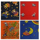 4 bandanas/foulards enfant en coton pur et doux