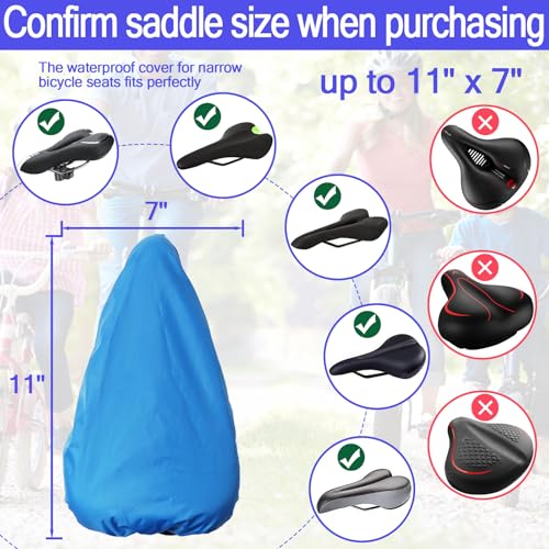 Image of Waterproof Bicycle Seat Covers Dustproof Rainproof UV-Resistant and Windproof Easy to Install and Clean Reusable Suitable for Men's and Women's Mountain Bike and Narrow Seats(2pcs Sky Blue)