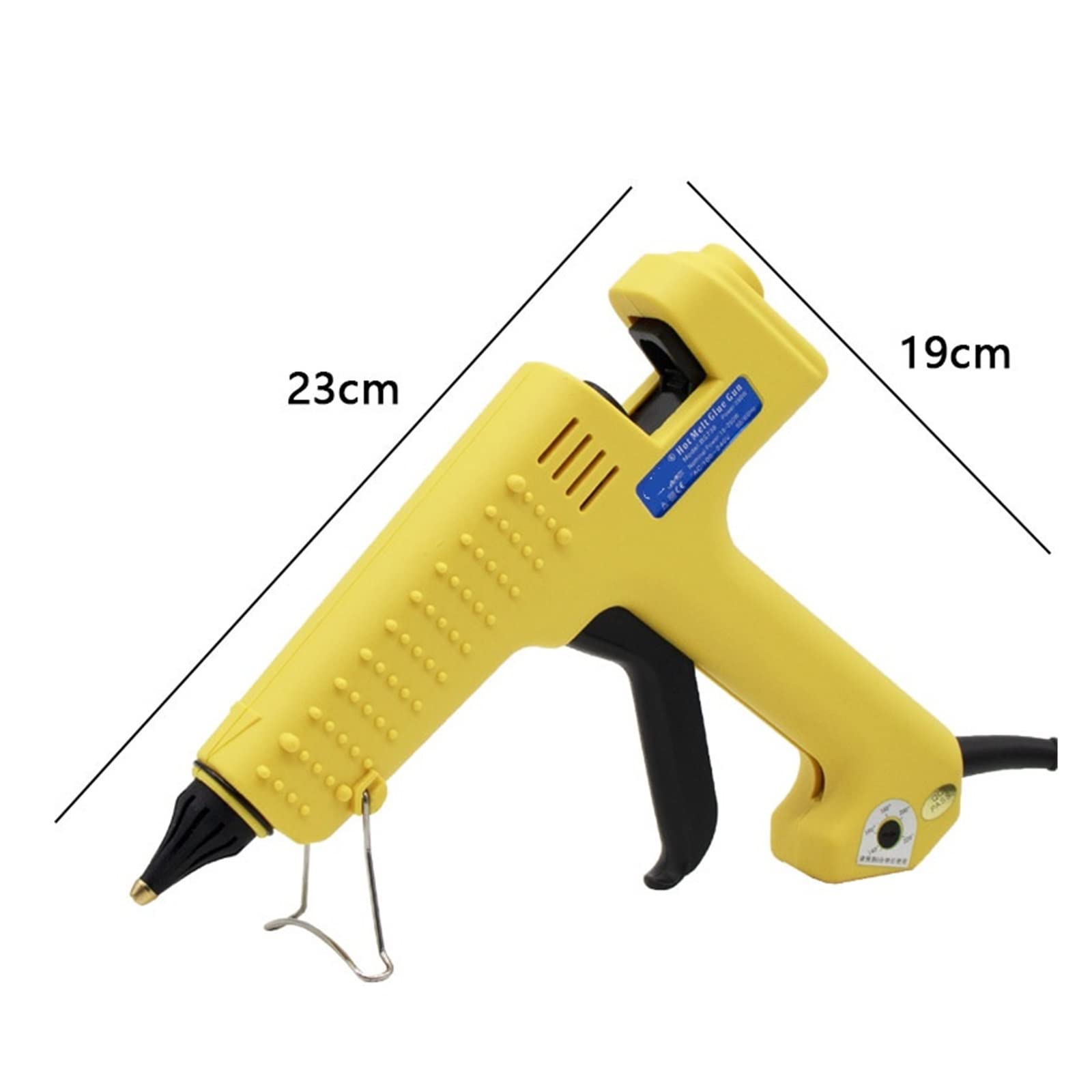 Pistolet do Kleju, Pudełko na pistolet do klejenia 200W 250W Pistolet do klejenia na gorąco Regulowana temperatura Pistolet z klejem termicznym z długą dyszą Profesjonalny zestaw narzędzi(200W)
