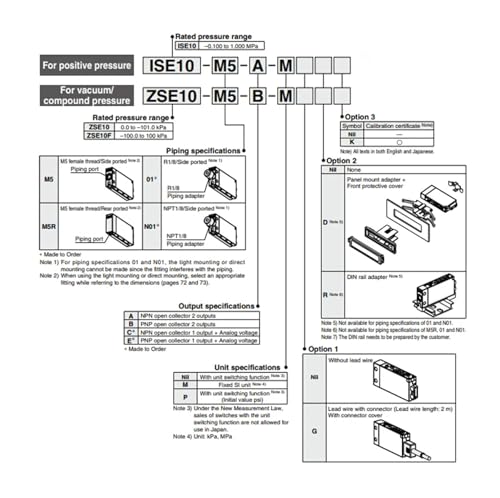 Pressostat ZSE10 à double affichage numérique et contrôle de vide haute précision M5