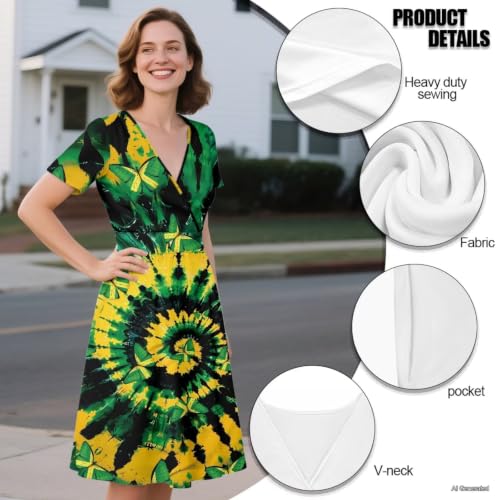 Image of Women's Summer Dresses Short Sleeve Formal Dresses with Pockets | Lightweight Quick‑Dry Soft Comfortable 2026 Fashion Dresses Loose Plus‑Size High‑Waisted