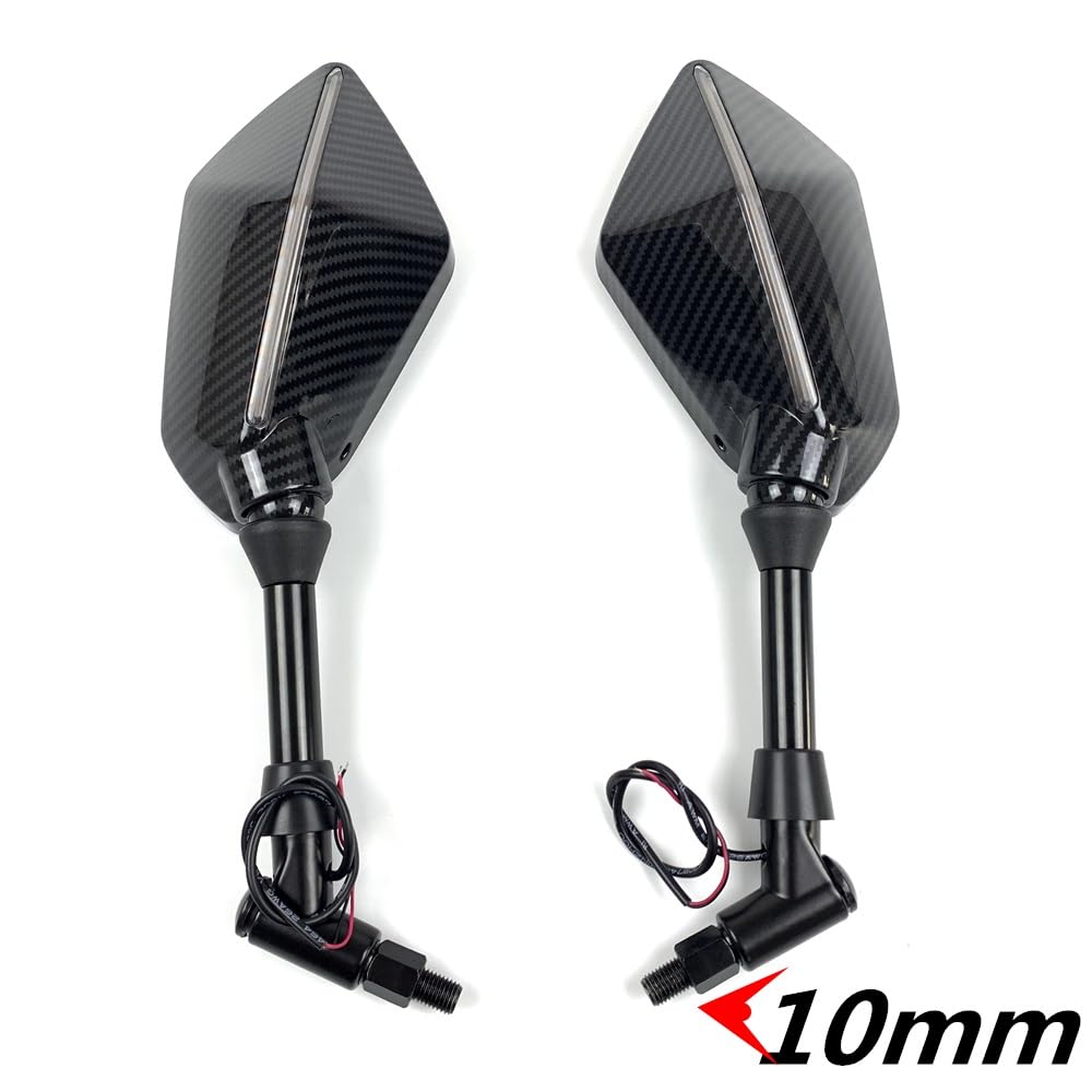 Specchietti per manubrio motocicletta Adatto Per La Luce Degli Specchietti Retrovisori Laterali Posteriori Universali Del Motociclo Per Suzuki Specchietti Retrovisori Moto(10mm Black)
