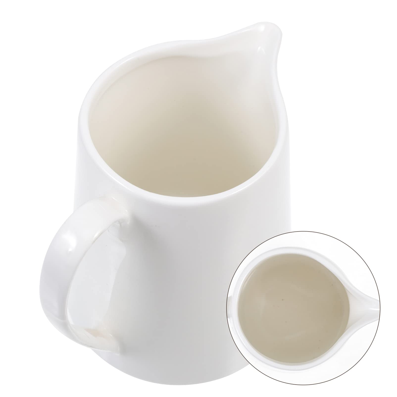 Skanka Keramik-Milchkännchen, Keramikcreme -Krug, Keramik -Creamer -Krug mit Griff Sirup Pitcher Krug Kaffee Milch Honey Pitcher Milch Sirup Server Sauce Tasse for Küchencafés Restaurants Weiß weiß