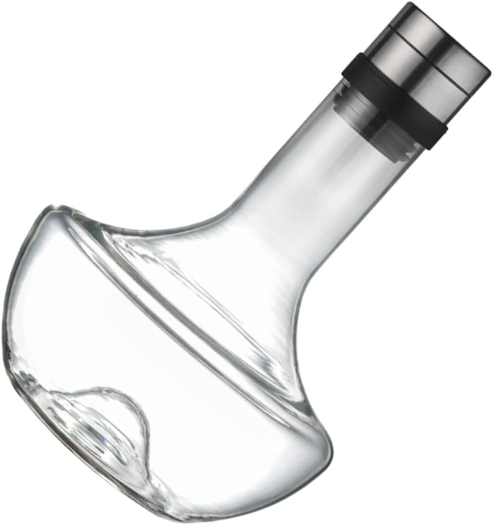 1Pc Handheld Glass Wine Decanter Fast Aerating Brandy Decanter for Home Parties and Bars Lightweight Design with Narrow Neck for Easy Pouring and Enhanced Flavor