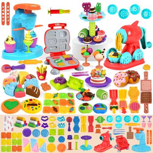 Aprilwolf 75 PCS 4 in 1 Dough Sets for Kids Ages 3-4-8 Art Crafts Dough