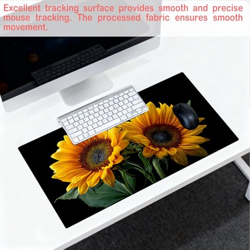 Image of Nuxovilar Professional Large Mouse Pad & Computer Game Mouse Mat (35.4x15.7IN, Bright Sunflower Bouquet Art) (90 * 40cm Sunflower Bouquet)