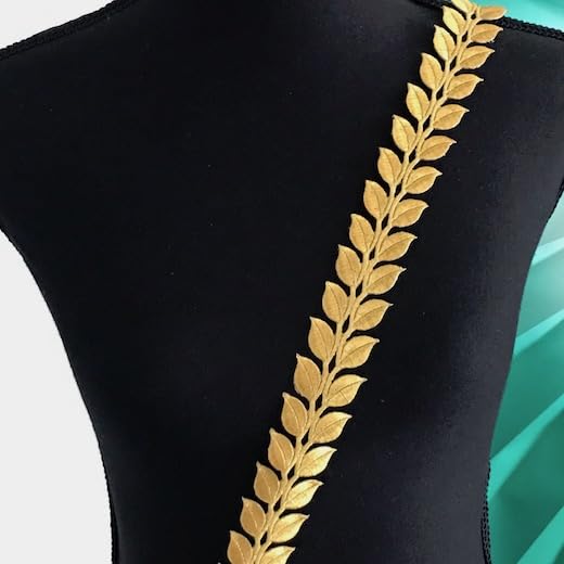 Amazon.co.jp: 衣装モチーフ ゴールド ブレード リーフ模様 衣装用