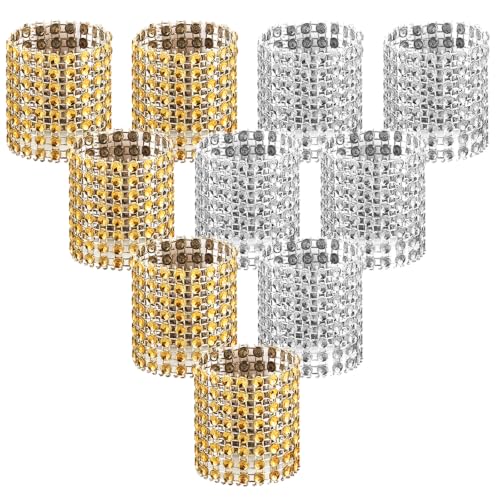 Image of Accmor 100pcs Napkin Rings, Gold Silver Napkin Rings Buckles | Napkin Rings for Table Decorations, Wedding, Dinner, Party, DIY Decoration