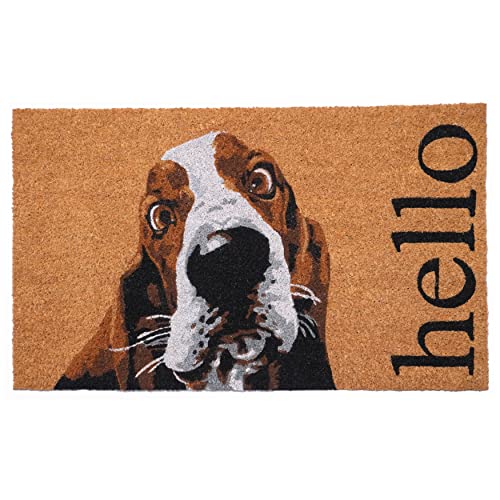Calloway Mills Brown/White Basset Hound Doormat (17' x 29')