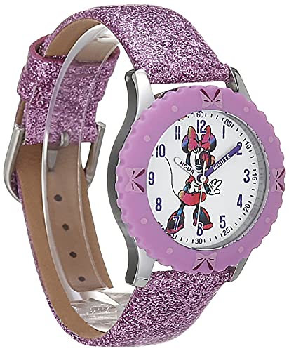 Disney Minnie Mouse Kids' Bezel Stainless Steel Time Teacher Analog Strap Watch3