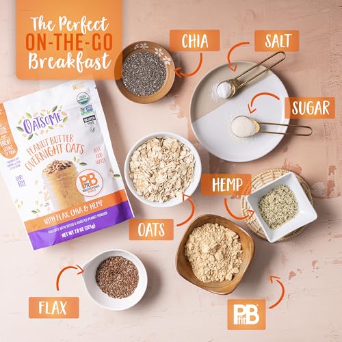 Image of Oatsome PBfit Overnight Oats 7.8 Oz, Peanut Butter, 11g Protein, Fiber