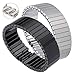 CBTBZGFGKL Elastic Stretch Strap 14mm 16mm 18mm 20mm 22mm Stainless Steel Watch Band Metal Bracelet Expansion Wristband Replacement Belt(Black,22mm)