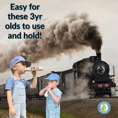 133 SUPPLY 2 PK Wooden Train Whistle for Kids Whistle Toddler Toys for Ages 3 4 5 6 7 Kids Gifts Toddler Stocking Stuffer Wood Train Whistle Party Favors Toys Train Birthday Decoration Supplies Theme - Thumbnail 2