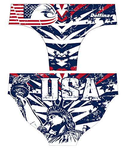 Delfina Fun Suit Men’s Swim Briefs for Water Polo, Freedom