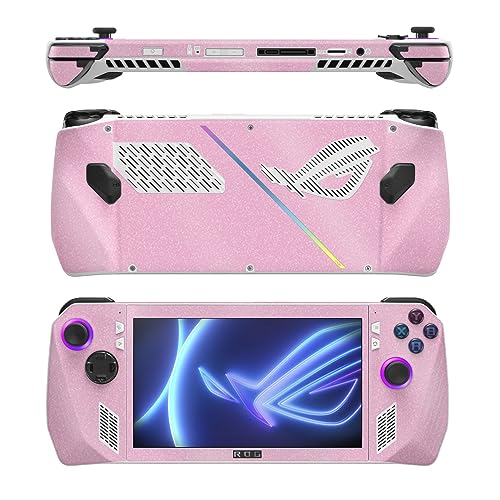 Image of MightySkins Glossy Glitter Skin Compatible with Asus ROG Ally - Solid Pink | Protective, Durable High-Gloss Glitter Finish | Easy to Apply, Remove, and Change Style