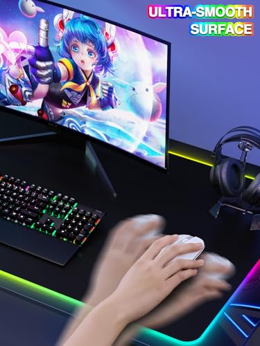 Image of Mouse Pad with 15W Magnetic Wireless Charging 31.5x15.75 Inch, RGB Mousepad for Desk Mat, XXL Desk Pad with 11 Colors & 5 Modes, Home Office Large Keyboard Pad Waterproof Non-Slip for Gaming PC Setup