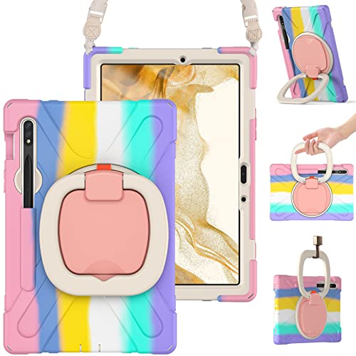 Coque Samsung Galaxy Tab S7 11" BRAECN rose en silicone pour enfant avec support