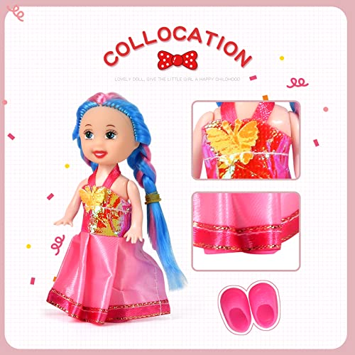 Jing Show Bussiness 10 Sets Doll Clothes For 3 Inch Mini Doll ，Include 10 Pieces Girl Mini Dolls, 10 Sets Handmade Doll Clothes And 10 Pairs Of Doll Shoes #TOP2