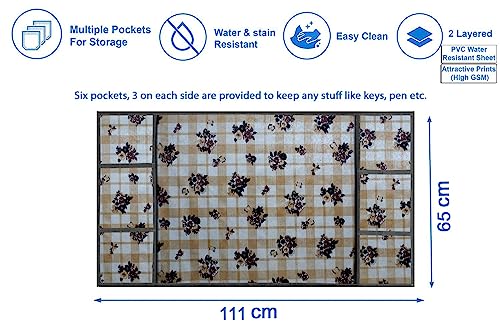Image of Stylista Refridgerator top Cover Suitable for Samsung RT28C3742S8 /HL, 236 Liter Fridge, Dimension (WXD) 65x111 CM, Geometric Pattern Beige