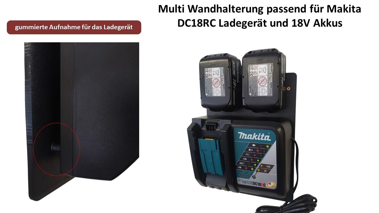 Wandhalterung für Makita Akkus und Ladegeräte [Made in Germany] Makita Batteriehalter Wandhalterung für Aufbewahrung und System