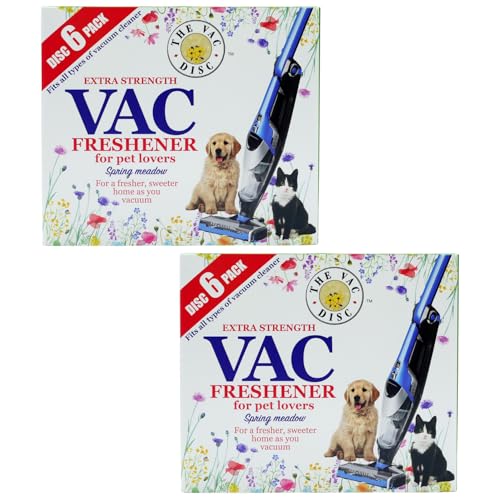 Vac Freshener Spring Meadow Pack of 2/12 Disc | Vacuum Cleaner Air Freshener for Pet Lovers, Home, Office Cleaning, Universal Fit