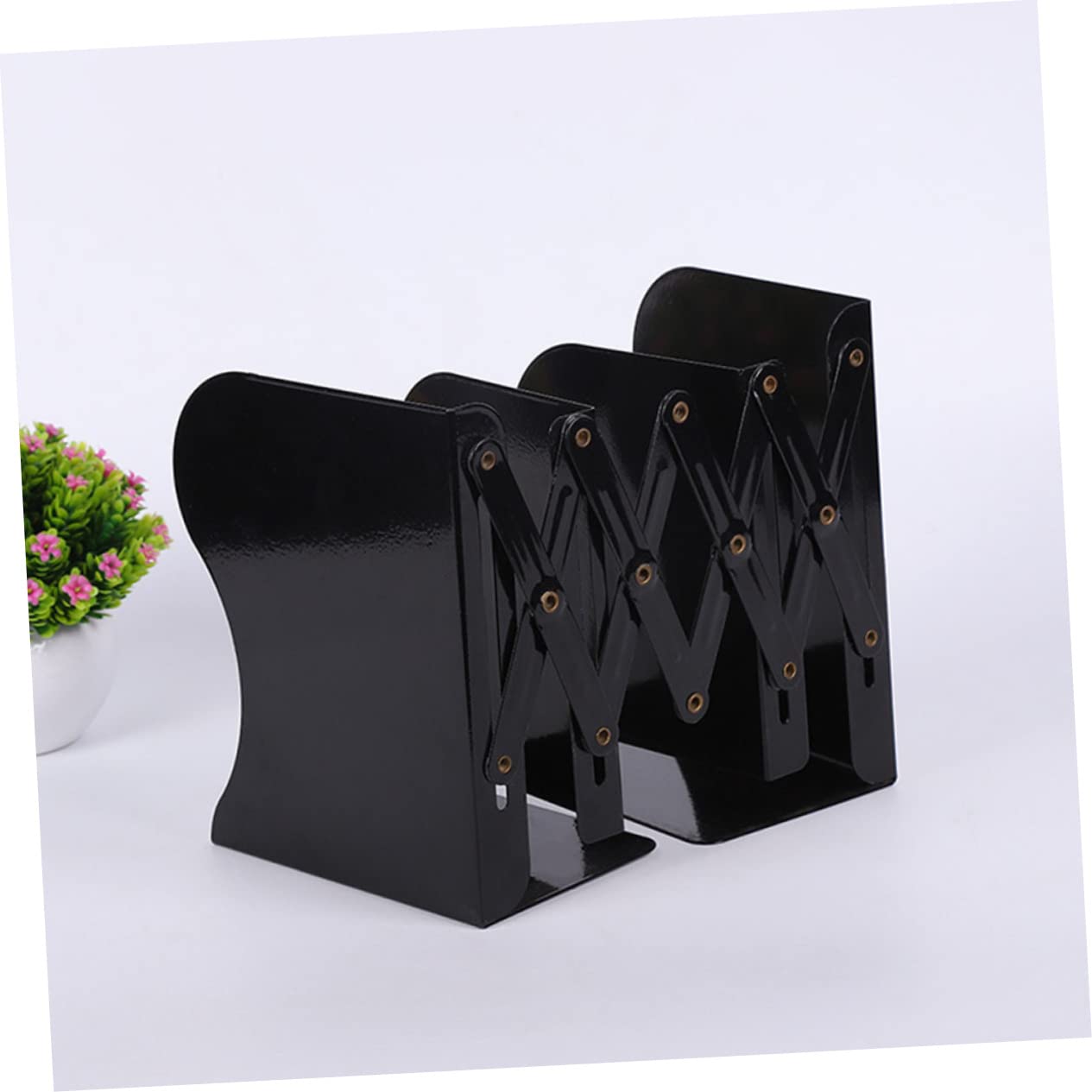 Buchstütze Vintage Praktische Buchstütze aus Kunststoff und Metall Schwarz für Bücherordnung dem Schreibtisch Einfaches Design