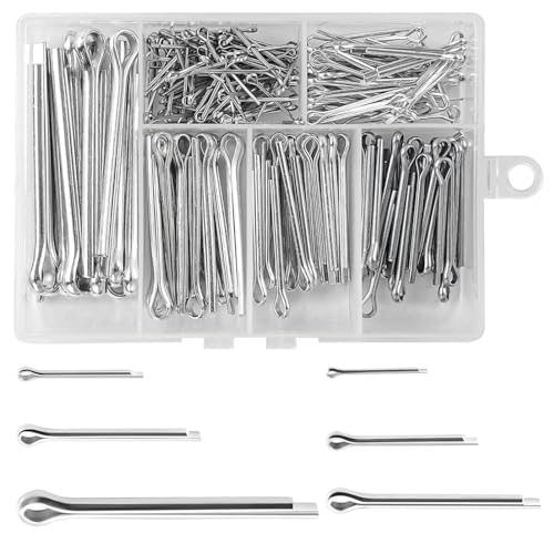 ANBOO 230 Pièces Goupilles Fendues en Acier Inoxydable, Goupille de Verrouillage pour Voiture, Mécanique, Camping-Car - Kit avec Boîte de Rangement, 6...