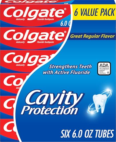 Colgate Cavity Protection Fluoride Toothpaste, Mint, 6 Pack,...
