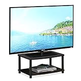 Furinno Turn N Tube No Tools Meuble TV surélevé à 2 Niveaux, Noyer Foncé, Bois, One Size