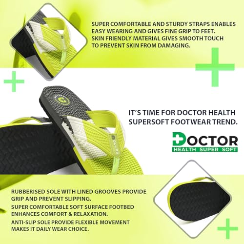 Image of DOCTOR HEALTH SUPER SOFT Men's Massage Flip Flops | Textured Footbed Comfortable EVA Slippers | Anti-Slip Lightweight Thong Sandals for Indoor Outdoor Casual Everyday Wear