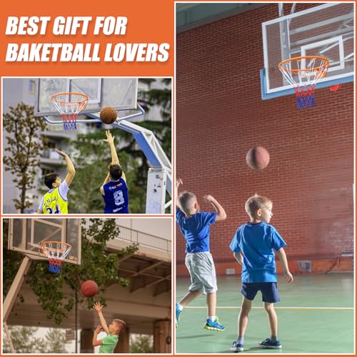 ICSPOID Basketball Rim Goal 18 \", Replacement Basketball Rim Goal Hoop Net for Indoor Outdoor