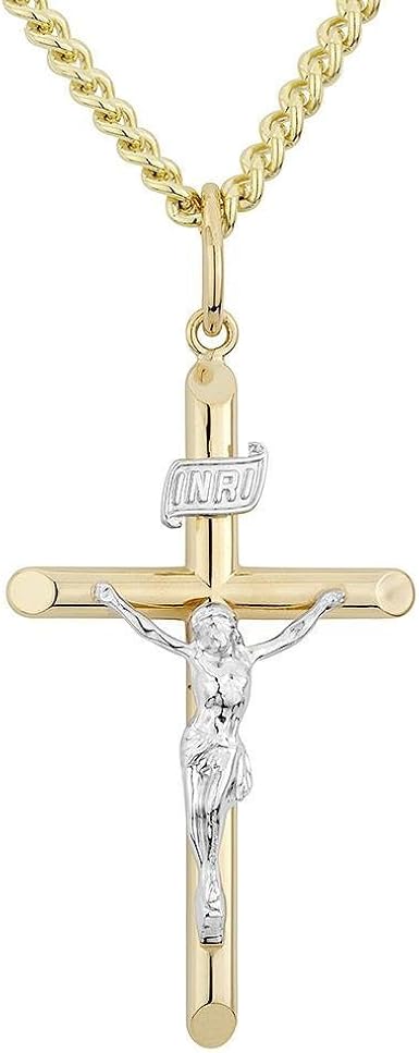 Two-Tone Religious Pendant Necklace 