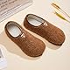 Limberun Frauen Männer Hausschuhe Leichtgewicht Gemütlich Warm Winter Barfuß Hausschuhe Anti-Rutsch Leichte Walking Garten Indoor Schlafzimmer Socken Braun 46/47