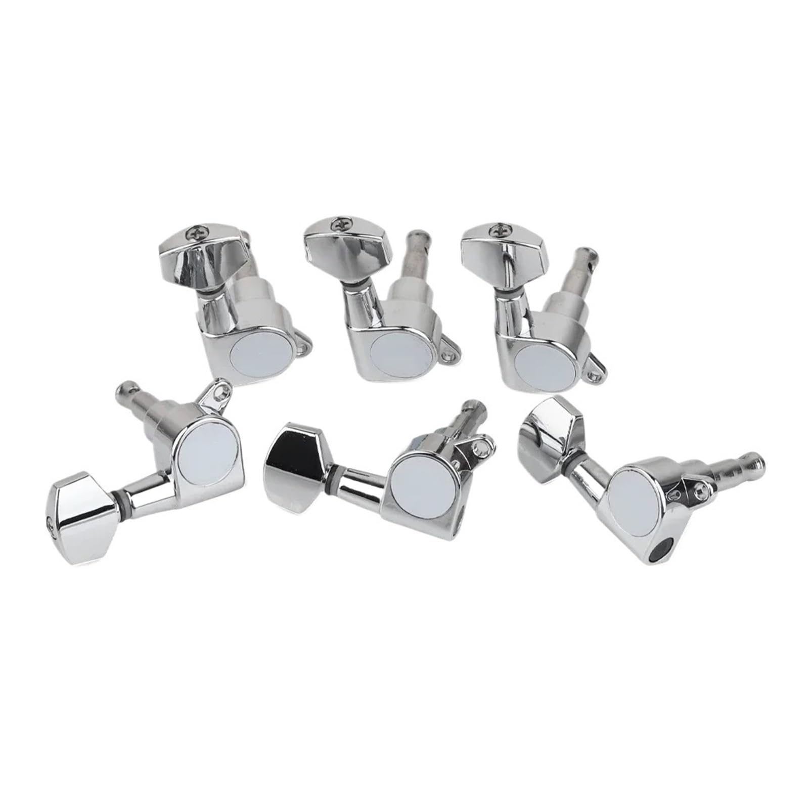6 Teile/satz Elektrische Gitarre Mechaniken Stimmschlüssel Saiten Mechaniken Pegs Silber Farbe Chrom Kleine Taste(6L)