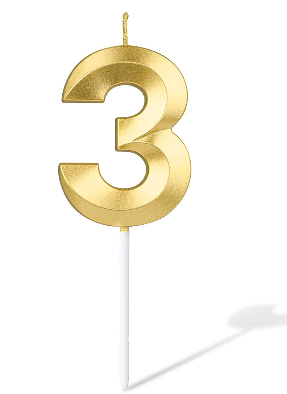 Gold Number 21 Birthday Candle Set - Elegant Cake Decoration -25
