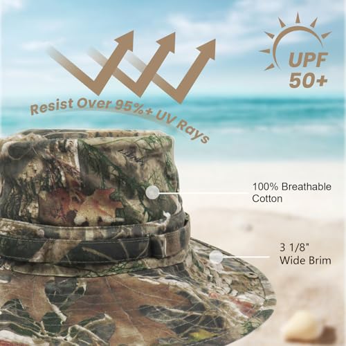 Image of Bucket Hat Wide Brim UV Protection Sun Hat Boonie Hats Fishing Hiking Safari Outdoor Hats for Men and Women