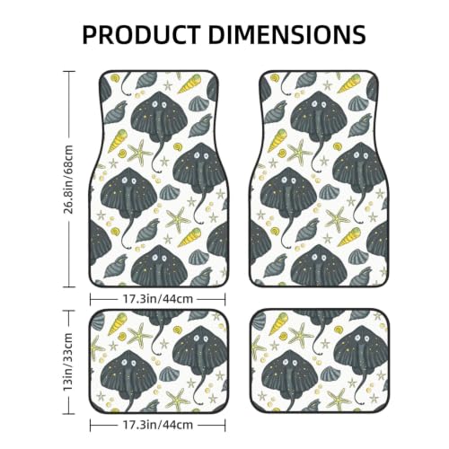Alfombrillas para coche Raya de neopreno con diseño de vida marina juego de 4 unidades 2