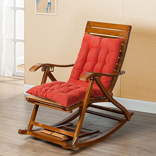 Tiita Rocking Chair Cushion Pad Seat: 17X17X3 Inch Seat Back: 21X17X3 Inch, Outdoor/Indoor Tufted Seat Cushions, Orange #TOP6