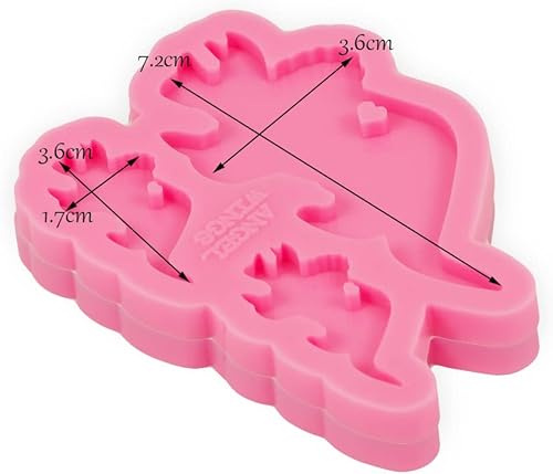 Miniatura 5 de Molde de resina de dinosaurio súper brillante, llavero de bricolaje, moldes de silicona para manualidades con epoxi
