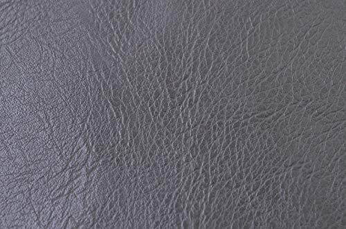 Image of Wento Thick 1 Yard Faux Leather Soft Skin Grain PU Fabric for Furniture Cover, Reupholster Sofa Chairs, Cushions, Vinyl Upholstery (1 Yard, Dark Gray)