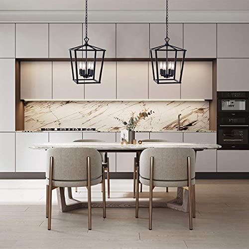 Lustre de cuisine island noir mat pour éclairage de table