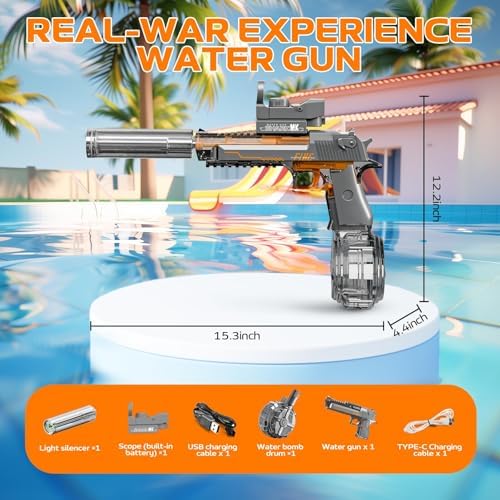 Electric Water Gun for Adults Kids, Powerful Squirt Guns Water Pistol — view 3