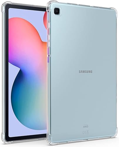 World biz Clear Case for Samsung Galaxy Tab S6 Lite 10.4'' 2024/2022/2020 SM-P610/P615, Flexible Transparent Soft Bumper TPU Reinforced Corner, Shockproof Cover