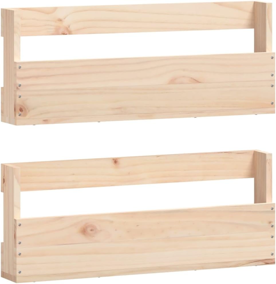 vidaXL Solid Pine Wood Wall-Mounted Shoe Racks - Space-Saving, Stylish, Functional Shoe Storage and Organization