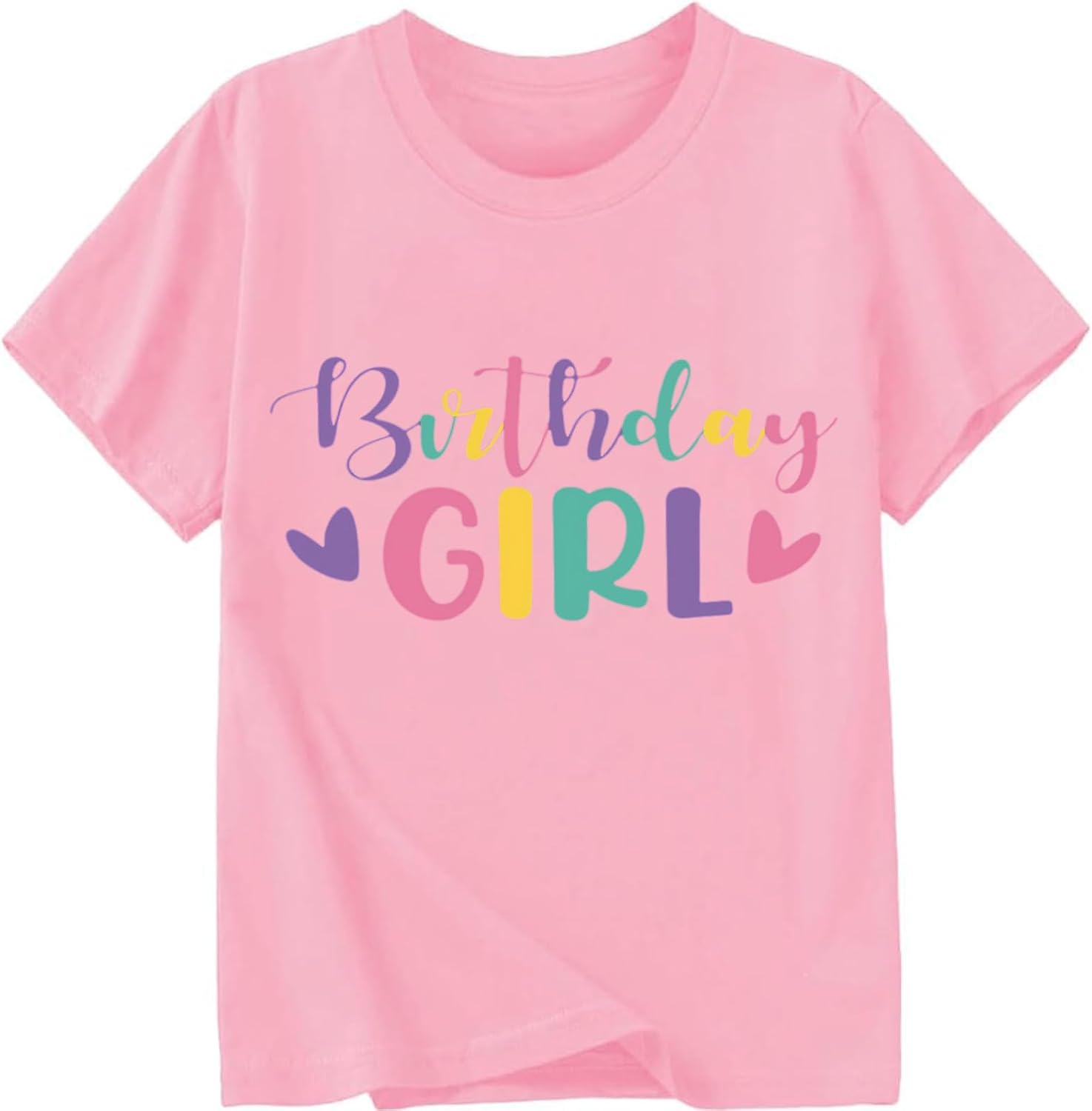 Toddler Girl Birthday Shirt Kids Cotton Short Sleeve Tshirts Birthday Party Theme Summer Tee Tops 2-7T