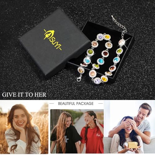 Suyi Crystal Colorful Choker Necklace Sparkly Rhinestone Necklace for Women 7