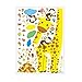 sdfghzsedfgsdfg Belle Bande dessinée Girafe Mesure Stickers muraux pour Enfants Hauteur Graphique règle décalcomanies pépinière décor à la Maison Bricolage Art décalque