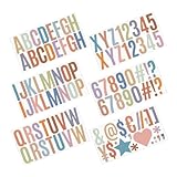 SOLUSTRE 6シーツ枚アルファベット ステッカー 文字と数字 デカール 工芸用 掲示板 ウォーターボトル対応 自粘性 クラフト スクラップブック 日記帳 手書き帳 封筒用